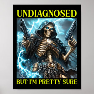 Bad Skeleton Odiagnostiserad autism Brainrot Poster