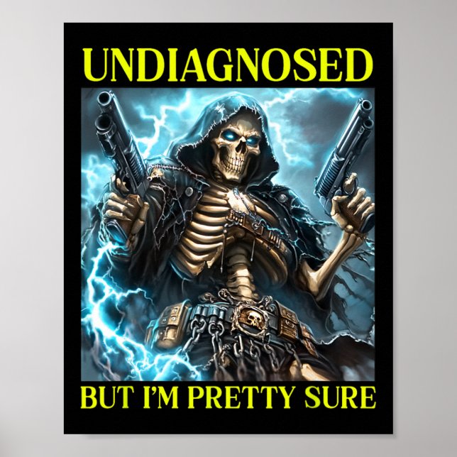 Bad Skeleton Odiagnostiserad autism Brainrot Poster (Framsidan)