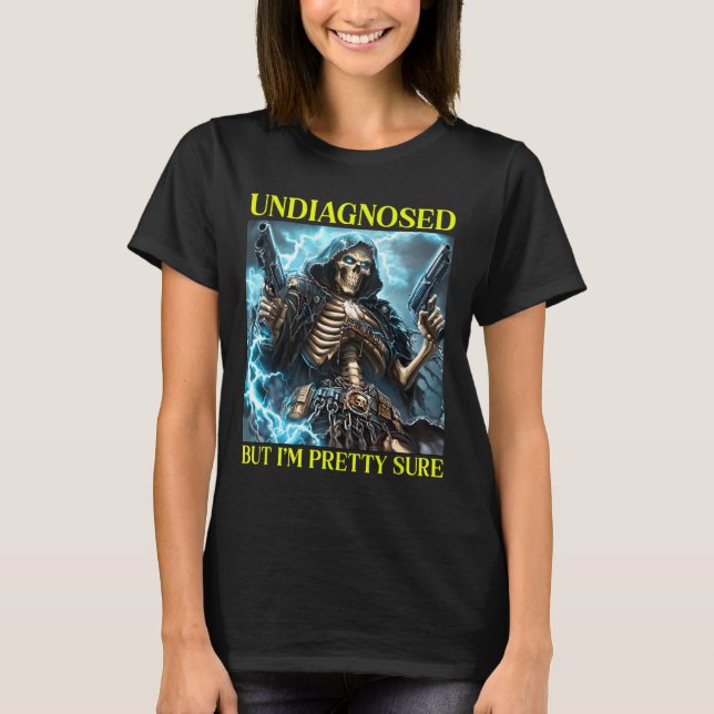 Bad Skeleton Odiagnostiserad autism Brainrot T Shirt (Framsida)