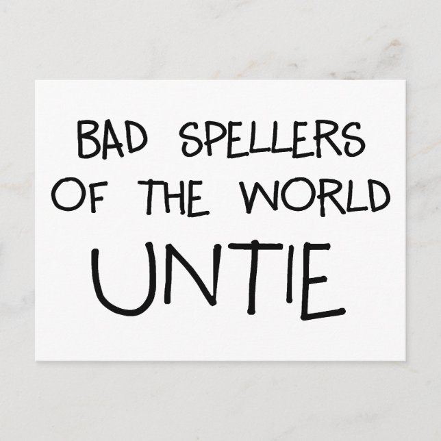 Bad Spellers Untie Vykort (Framsida)
