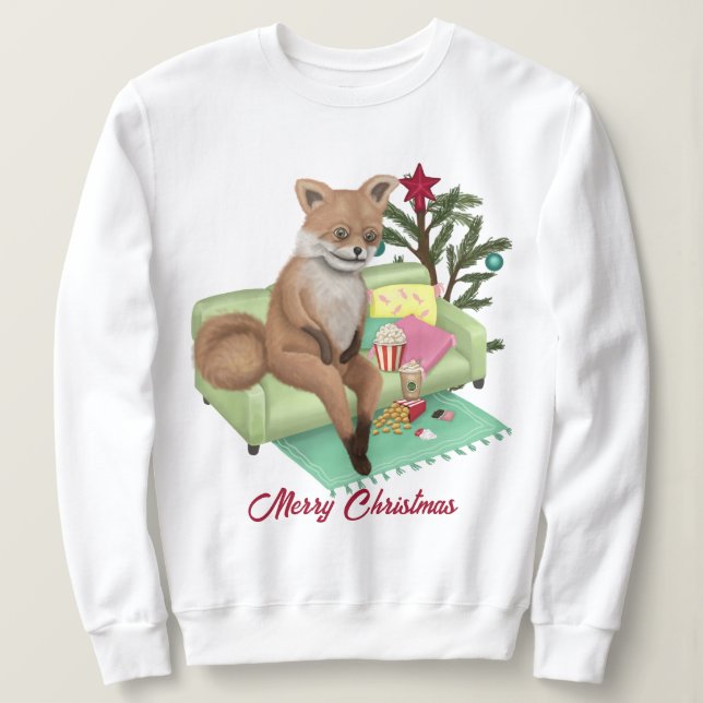 Bad Taxidermy Fox jul T-Shirt Sweatshirt (Design framsida)