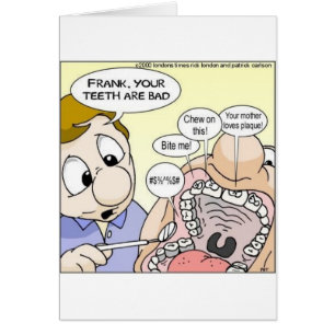 "Bad Teeth" Funny Tandvård ger Tees-mottagare Hälsningskort