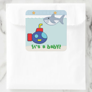 Bad Tid Fantasier Baby Shower-dekaljrulle Fyrkantigt Klistermärke
