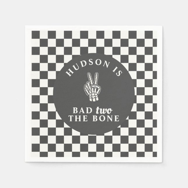 Bad TWO The Bone Second Birthday  Pappersservett (Framsidan)
