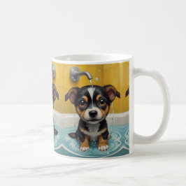 Bad-vänliga djur i ett bad kaffemugg