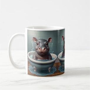 Bad-vänliga djur i ett bad kaffemugg