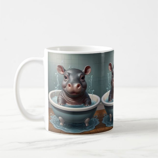 Bad-vänliga djur i ett bad kaffemugg (Vänster)