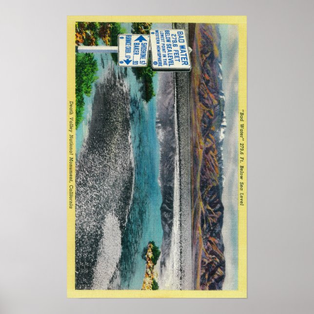 Bad Vatten vid Dödsdalen Nationalmonument Poster (Framsidan)