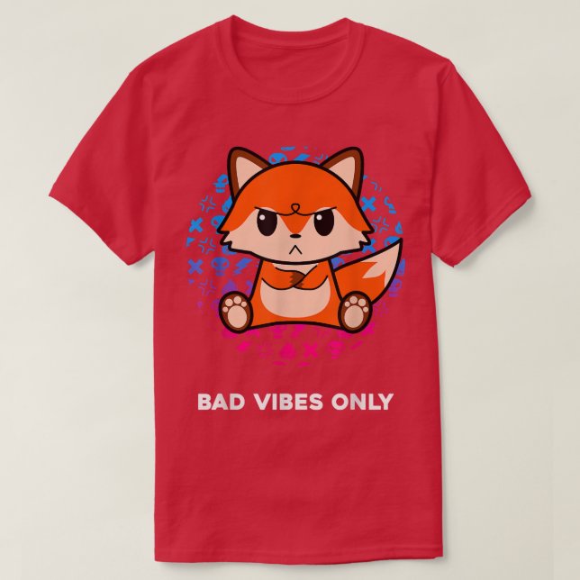 Bad Vibes Only Grumpy Tittar Nerd Gothic Fo T Shirt (Design framsida)