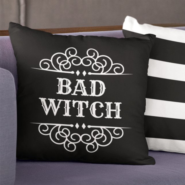 Bad Witch Black Anpassningsbar Halloween Kudde (Skapare uppladdad)