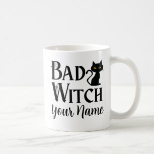 Bad Witch Black Cat Halloween Kaffemugg