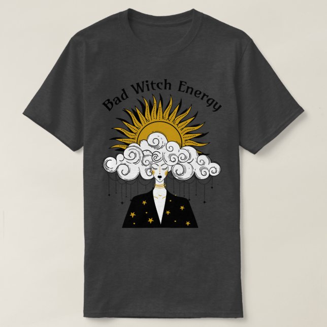 Bad Witch Energy Halloween Magic T Shirt (Design framsida)