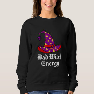 Bad Witch Energy Salem Witches Hat Halloween Spell T Shirt