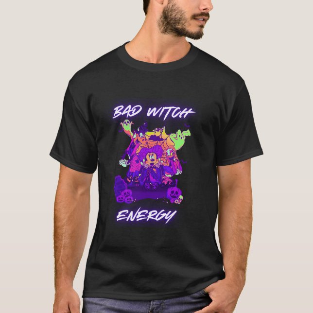 Bad Witch Energy Spooky Season Halloween Boo Rolig T Shirt (Framsida)