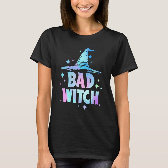 Bad Witch Halloween fest T Shirt (Framsida)