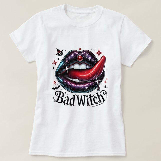 Bad Witch Sexy Mouth T Shirt (Design framsida)