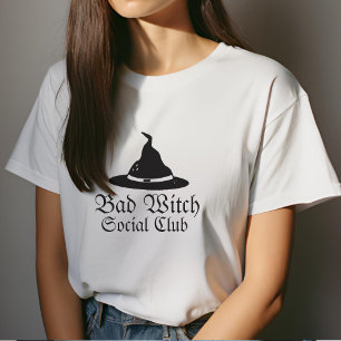 Bad Witch Social Klubb Womens Halloween T Shirt