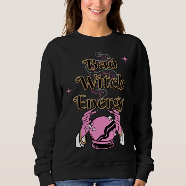 Bad Witch Spooky Halloween Adult Graphic Energy T Shirt (Framsida)