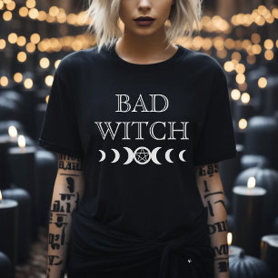 Bad Witch Triple Goddes Måne Wicca Halloween T Shirt