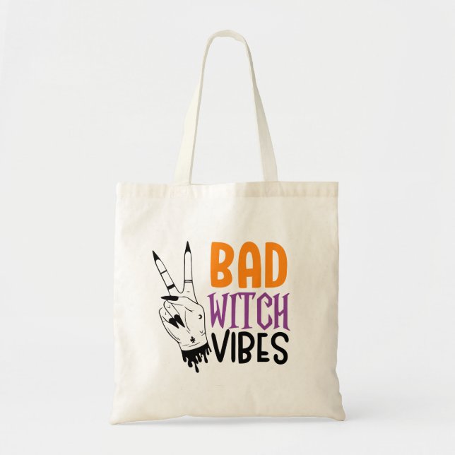 Bad Witch Vibes Halloween Tygkasse (Framsidan)