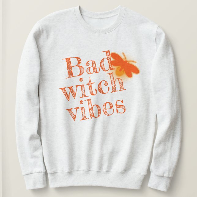 Bad Witch Vibes halloween Vuxen Kids Womens T Shirt (Design framsida)