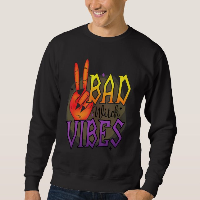 Bad Witch Vibes Lång Ärmad Tröja (Framsida)