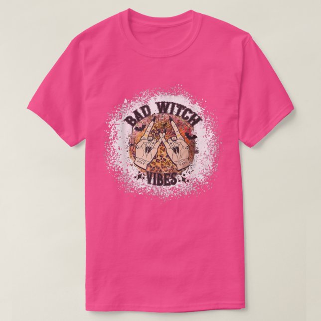 Bad Witch Vibes Leopard med Fladdermus Älskare lus T Shirt (Design framsida)