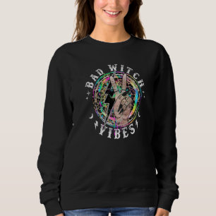 Bad Witch Vibes Peace Hand Leopard Witches Gothic T Shirt