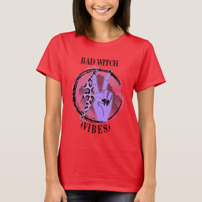 Bad Witch Vibes shirt| Direkthämtning |Halloween T Shirt (Framsida)