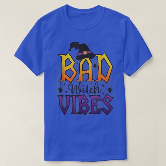 Bad Witch Vibes Spooky Witchcrafts Skeleton Peace T Shirt (Design framsida)