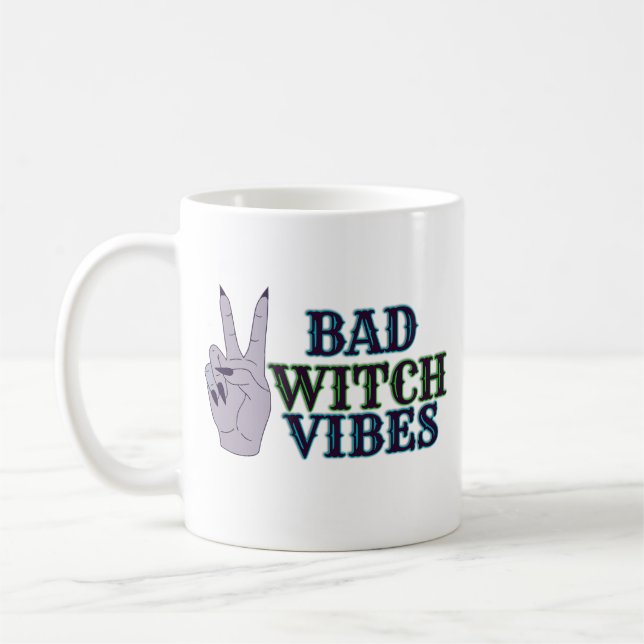 Bad Witch Vibes Witchy Händer Kaffemugg (Vänster)