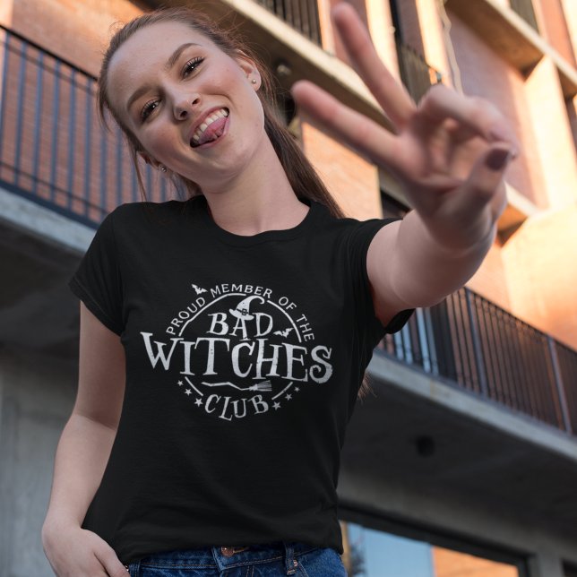 Bad Witches Club, Fun Halloween T Shirt (Skapare uppladdad)