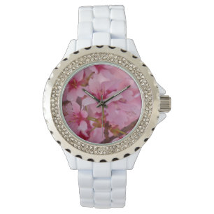 Bada i Rosa japanska Cherry-Blommar Armbandsur