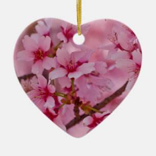 Bada i Rosa japanska Cherry-Blommar Julgransprydnad Keramik