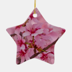 Bada i Rosa japanska Cherry-Blommar Julgransprydnad Keramik