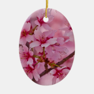Bada i Rosa japanska Cherry-Blommar Julgransprydnad Keramik