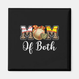 Båda Mammans Rusiga Knut Baseboll Softboll Mamma M Magnet