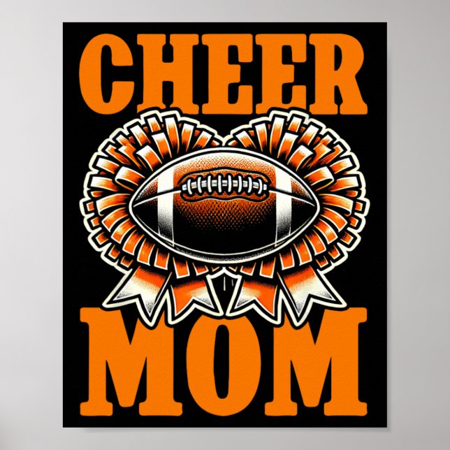 Båda mammor för fotboll Cheerleading Cheer mamma s Poster (Framsidan)