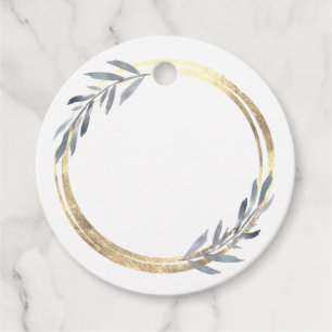 båda sidor faux foil cirkel gåvor etiketter