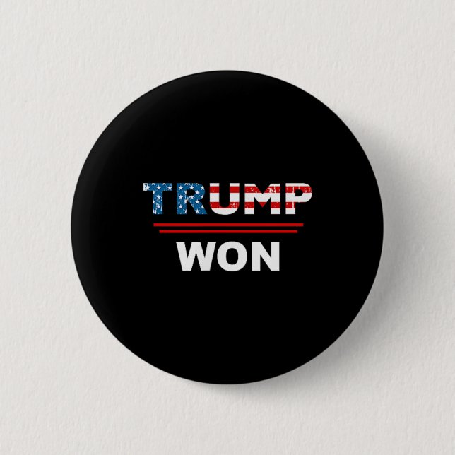 (båda sidor) Trump Won Trump 45_47th Slösa Morsa Knapp (Framsida)