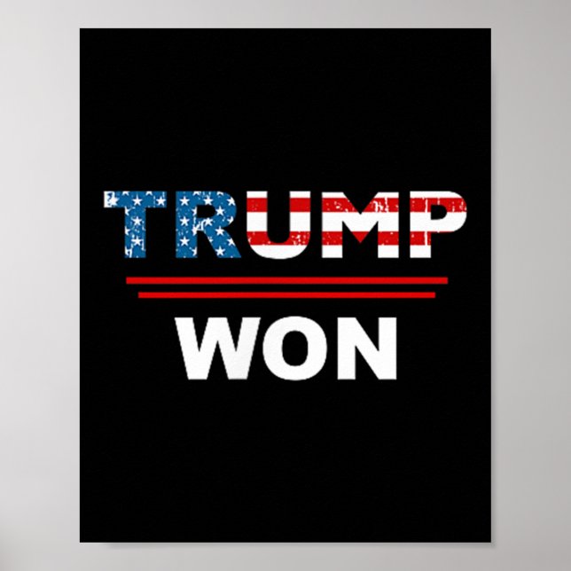 (båda sidor) Trump Won Trump 45_47th Slösa Morsa Poster (Framsidan)