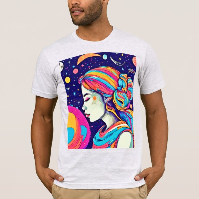 Badaist Måne Girl Art T Shirt (Framsida)