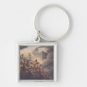 Badajoz 6e April 1812, från 'segrarna av th Fyrkantig Silverfärgad Nyckelring
