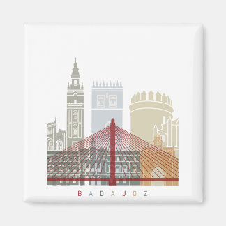 Badajoz skyline poster magnet