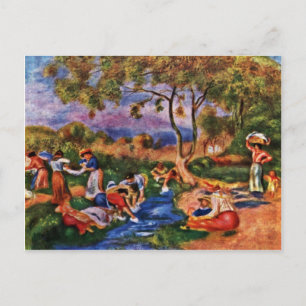 Badande av Pierre-Auguste Renoir (bästa kvalitet) Vykort