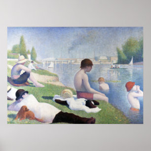 Badande i Asnières målning av Georges Seurat Poster