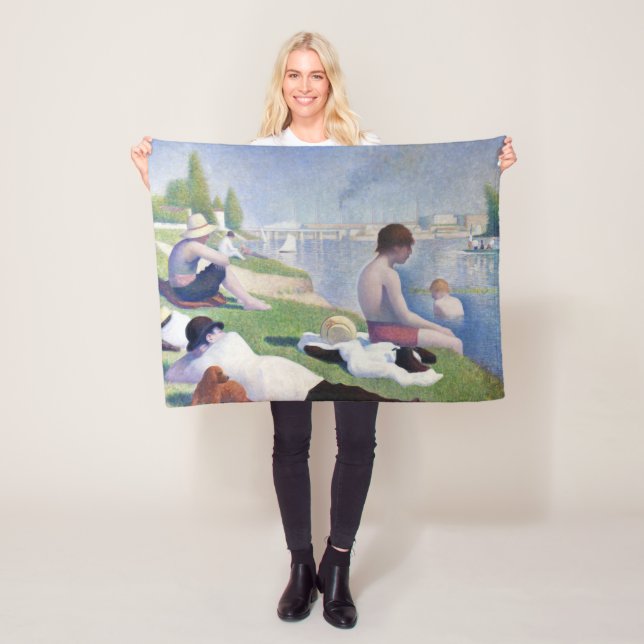 Badande i Asnieres, Seurat Fleecefilt (På plats)