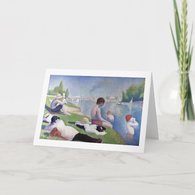 Badande i Asnieres, Seurat Kort (Framsida)
