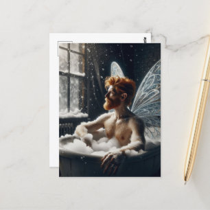Badande Mittet Åldras Fairy with Red Hair Vykort