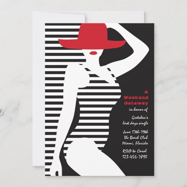 Badande Skönhet Inbjudan (Framsida)